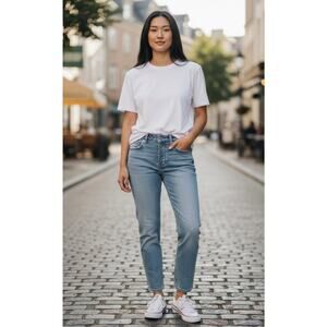 Moussy Vintage Tapered‎ Leg Button Fly Howa Jeans Light Wash Size 25